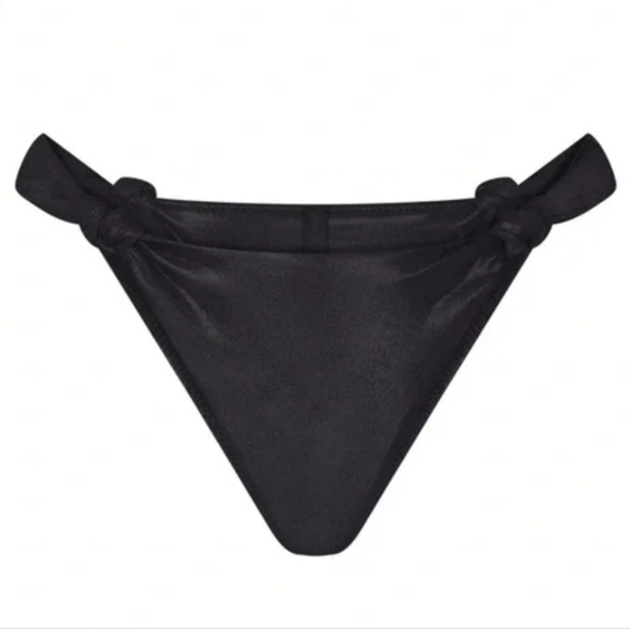 SKIMS Liquid Shine Swim Bikini Bottom Panty Onyx Black Medium NWT - Picture 2 of 7